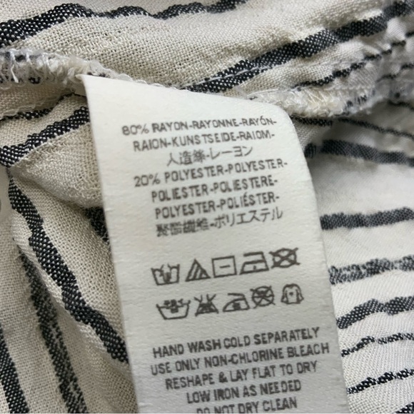 Free People Bishop Sleeve Tan/Black Striped Tunic Blouse. Women Size XS. - Picture 6 of 6